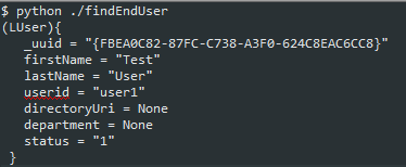 Python: Run findEndUser script