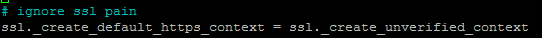 Python: disabling SSL Verification Checking 